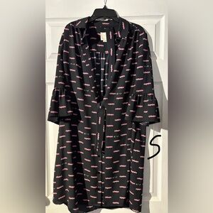 Rare Kate Spade Belted Black Dress with Pink Car Print Off We Go